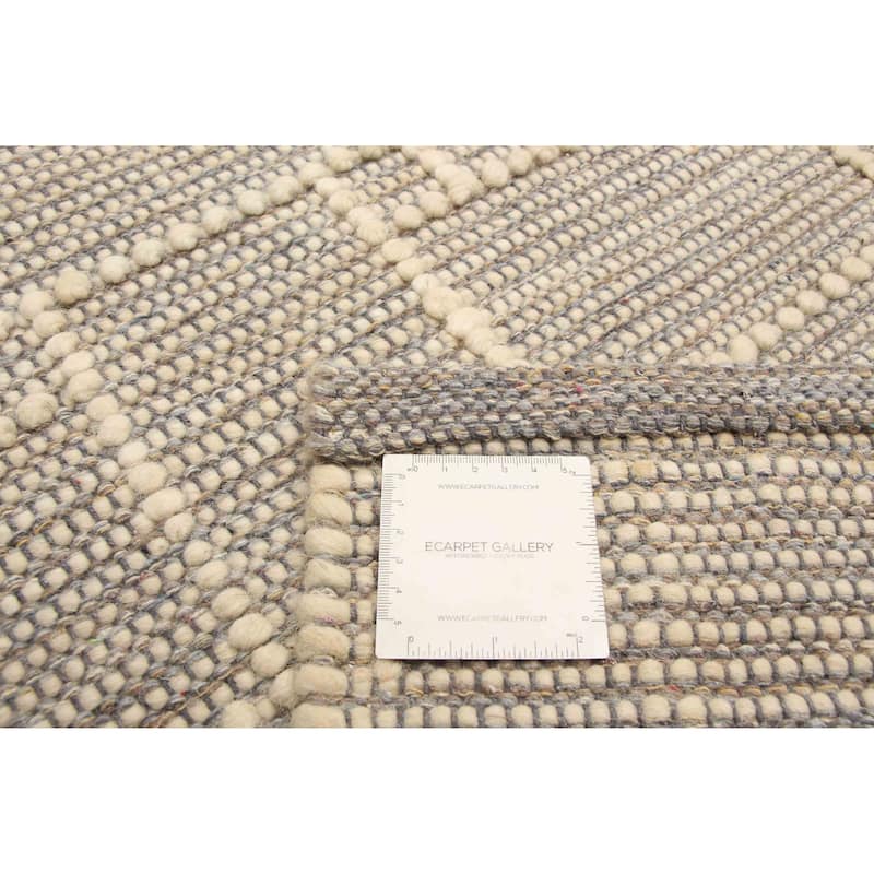 ECARPETGALLERY Braid weave Sienna Cream Wool Rug - 5'0 x 7'11