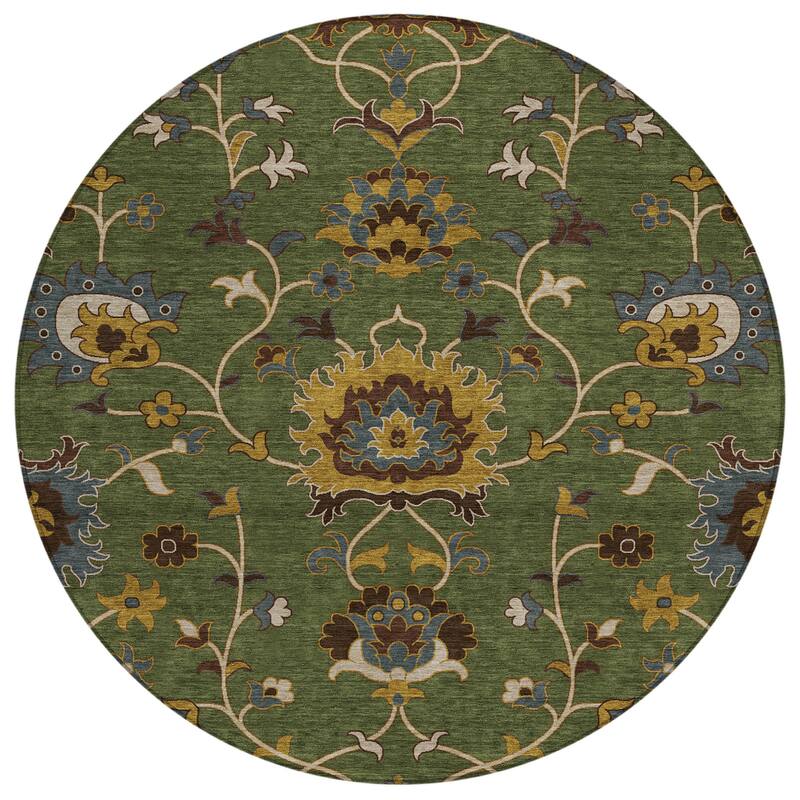 Machine Washable Indoor/ Outdoor Traditional Luna Chantille Rug