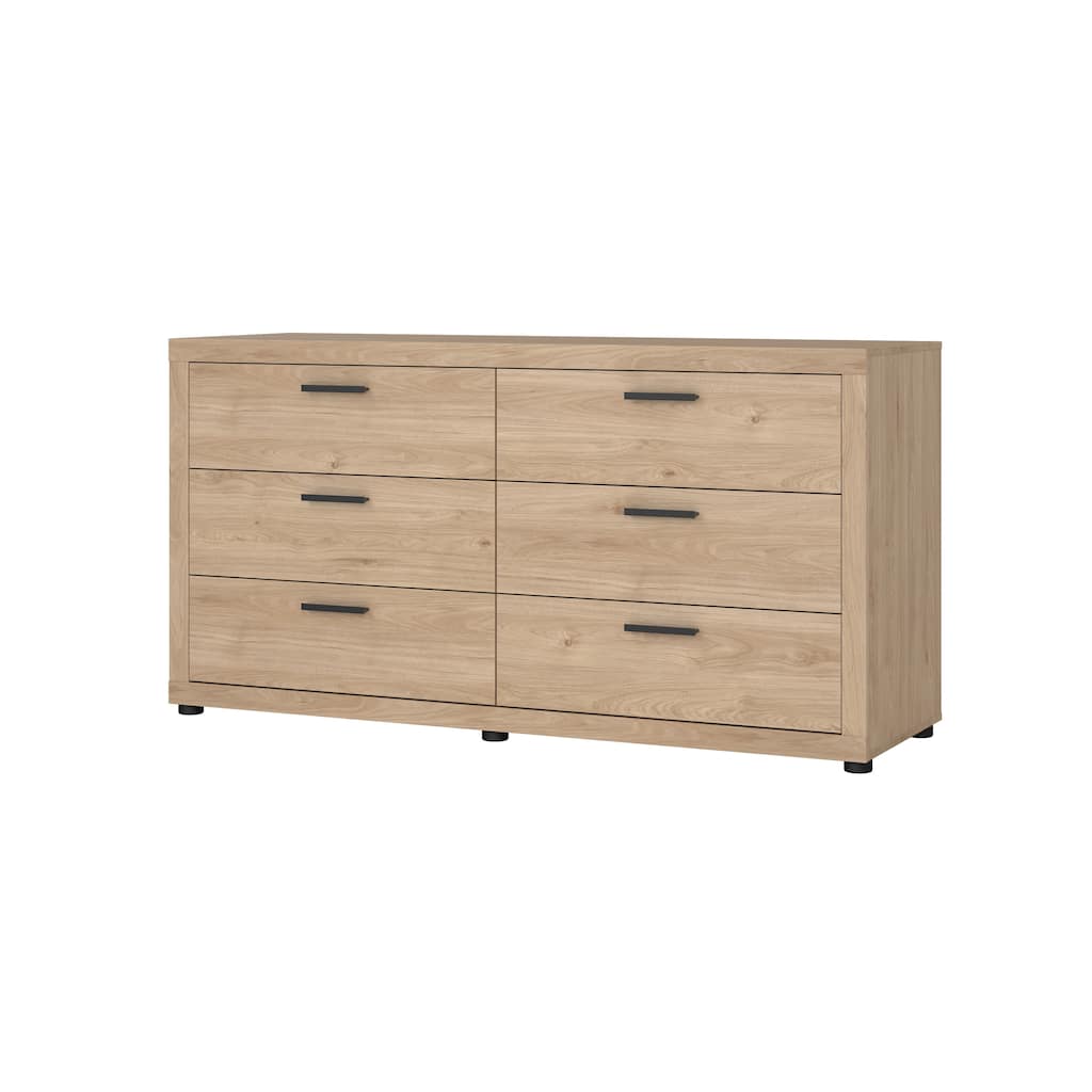 Porch & Den Mira 6-Drawer Double Dresser, Jackson Hickory