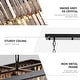 preview thumbnail 6 of 26, 47 in. Smoked Gray and Black Modern Contemporary Crystal Chandelier 2-Tier Linear Kitchen Island Pendant Light for Dining Room