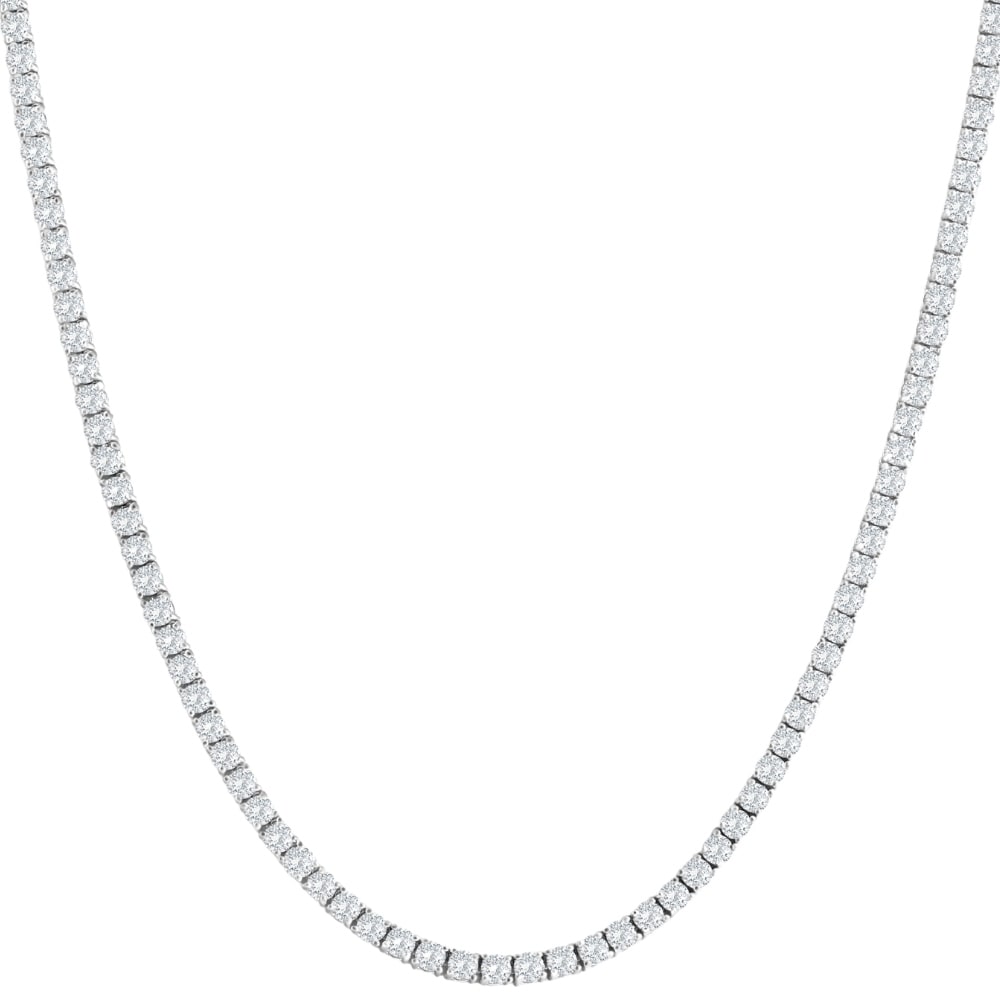 Bliss Diamond 10Ct TW Lab Grown Diamond Tennis Necklace White Gold 18"