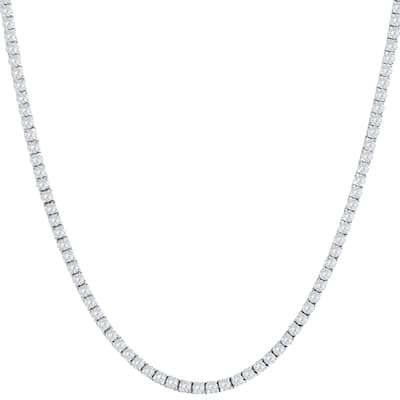 8Ct TW Natural Diamond Tennis Necklace White Gold 18"