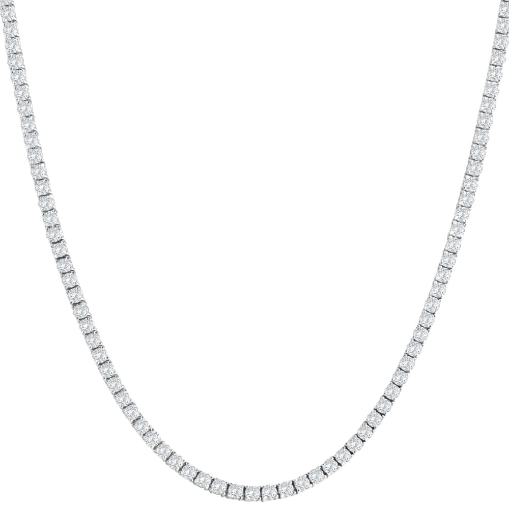 8Ct TW Natural Diamond Tennis Necklace White Gold 18"