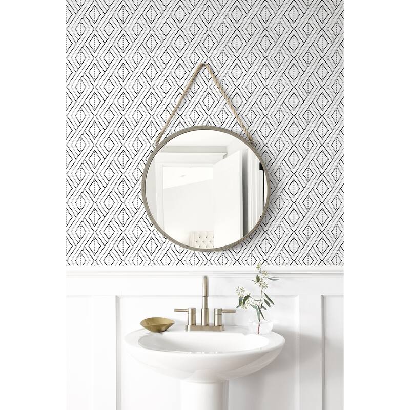 Luxe Haven Boho Grid Toile Peel and Stick Wallpaper