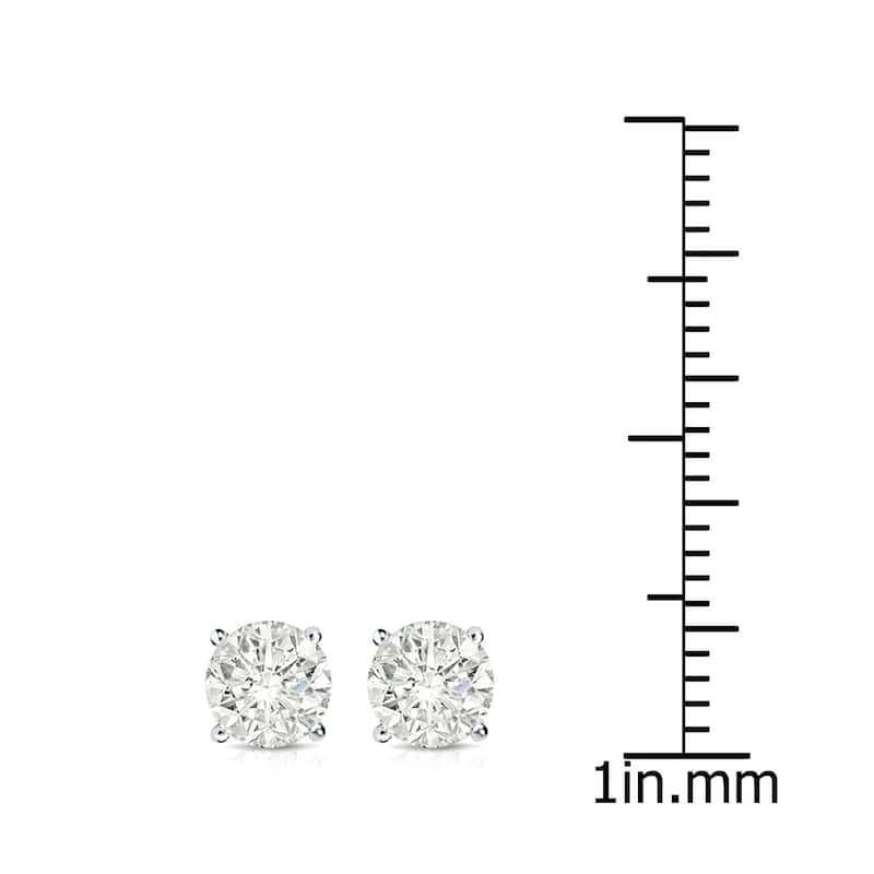 Auriya 14k Gold 1 1/4ctw Clarity-enhanced Diamond Stud Earrings (I2-I3)