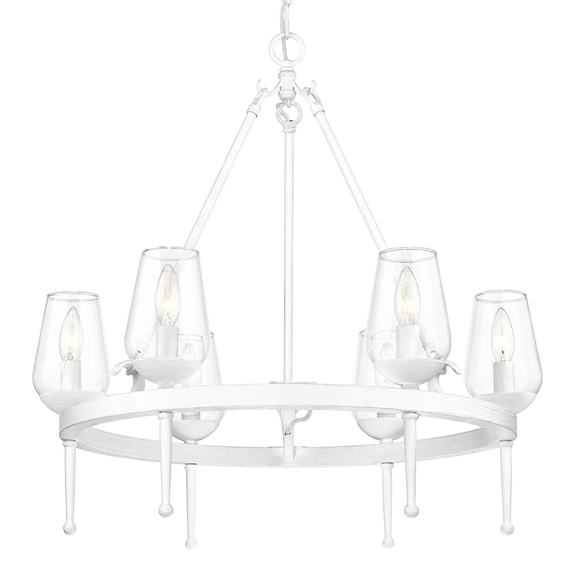 Regent 6 Light Chandelier - Textured White Plaster