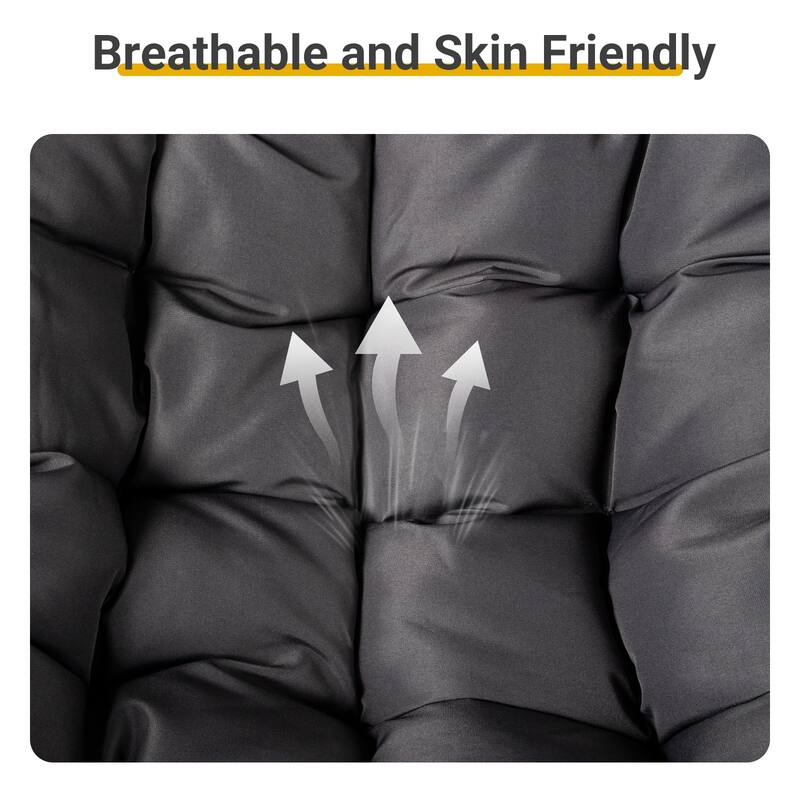 Outdoor Wicker Papasan Chair with Padded Cushion for Patio - 51"D x 30"W x 32"H