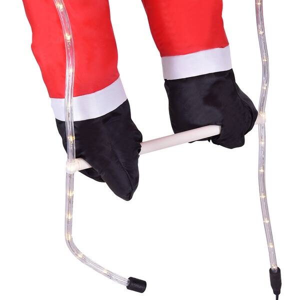 Shop Gymax 4ft Santa Claus Climb Led Light Ladder Christmas