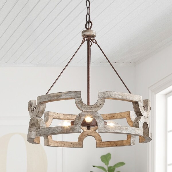 The Gray Barn Maplehurt Farmhouse Drum Chandelier Pendant Lighting for Dining Room. Opens flyout.