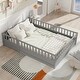 preview thumbnail 1 of 10, Full Size Floor Bed with Support slat and High Security Barrier Grey