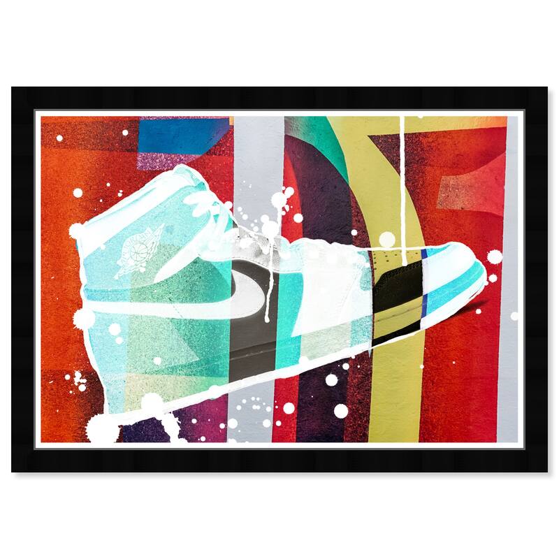 Wynwood Studio Prints Fashion and Glam Vibrant Graffiti Sneaker Red and Modern & Contemporary Wall Art Canvas Print