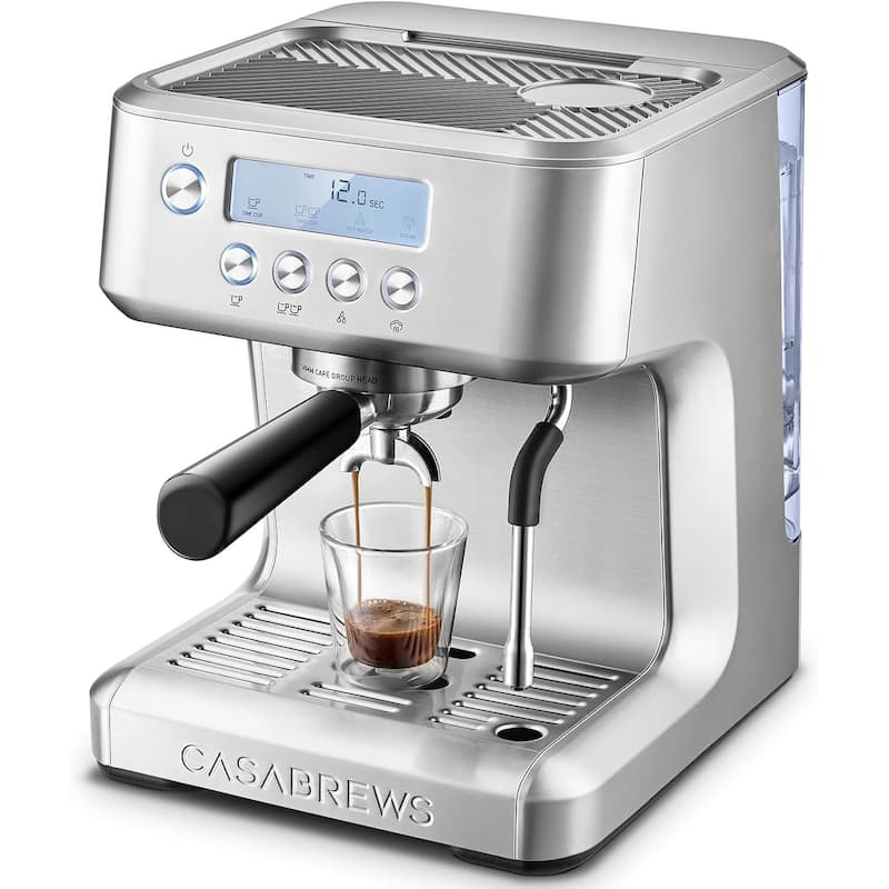 CASABREWS Ultra All in one Espresso Machine with LCD Display,Silver - Silver