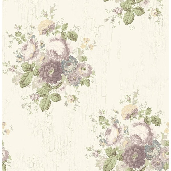 distressed floral wallpaper