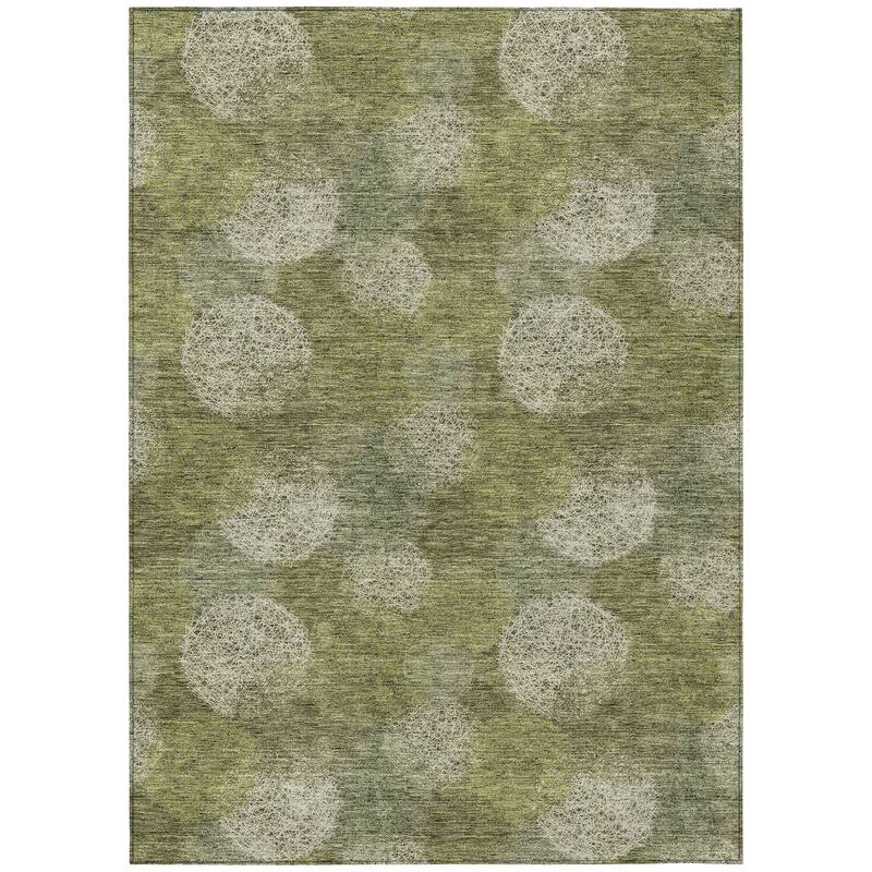 Machine Washable Indoor/ Outdoor Boho Sphere Chantille Rug