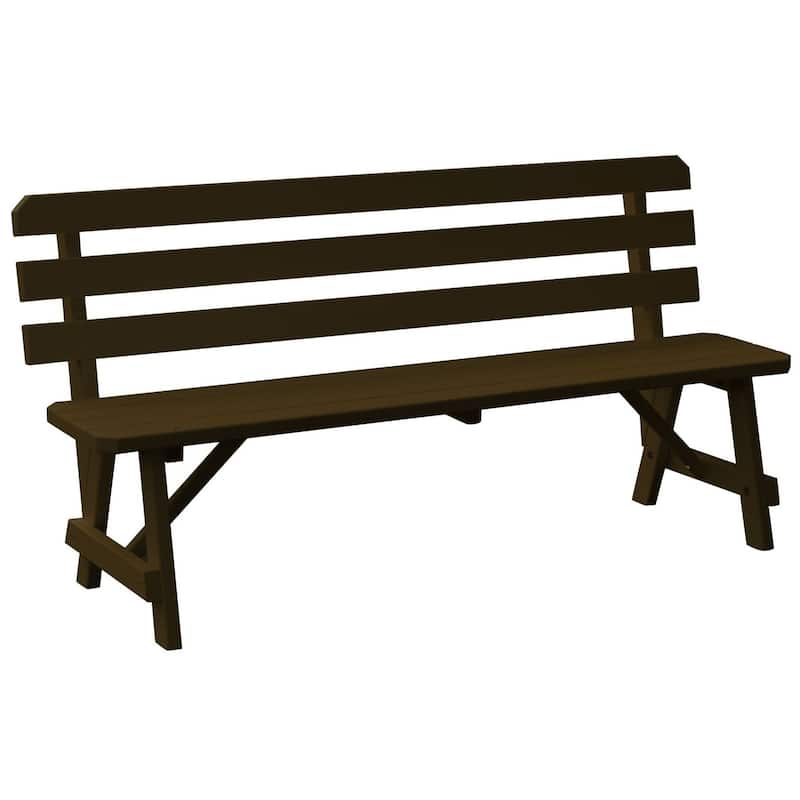 Pine 5' Traditional Backed Bench - Coffee