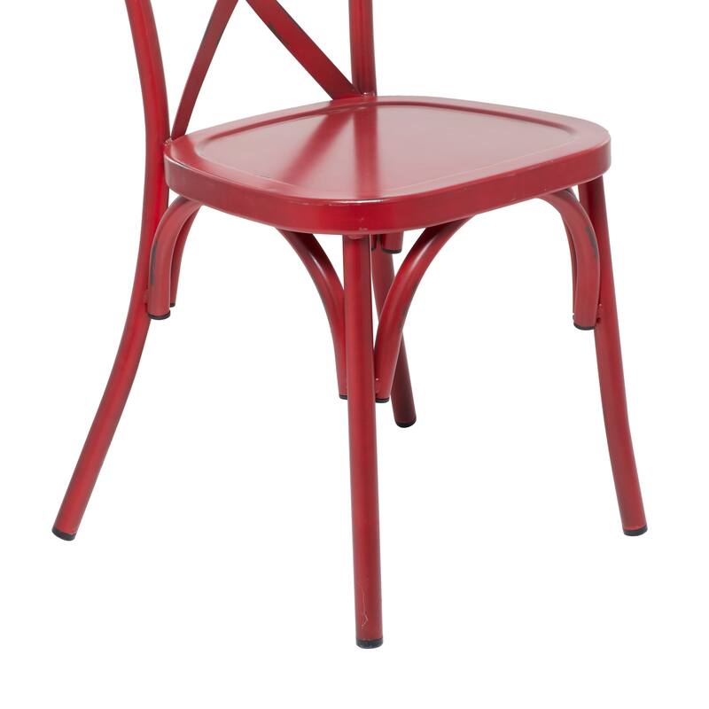 Iron Farmhouse Outdoor Dining Chair (Set of 2) - 22 x 19 x 35