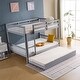 preview thumbnail 1 of 31, Full Size Bunk Bed With Trundle Bed, With Ladder And Safety Rails Pinewood Bunk Bed