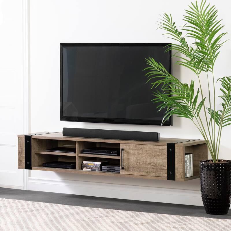 South Shore Munich 68" Wall Mounted Media Console - 68-Inch - Weathered Oak