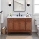 preview thumbnail 1 of 20, Madison 48 in. Single Sink Bathroom Vanity with Carrara Marble Top - 49"W x 22"D Tobacco