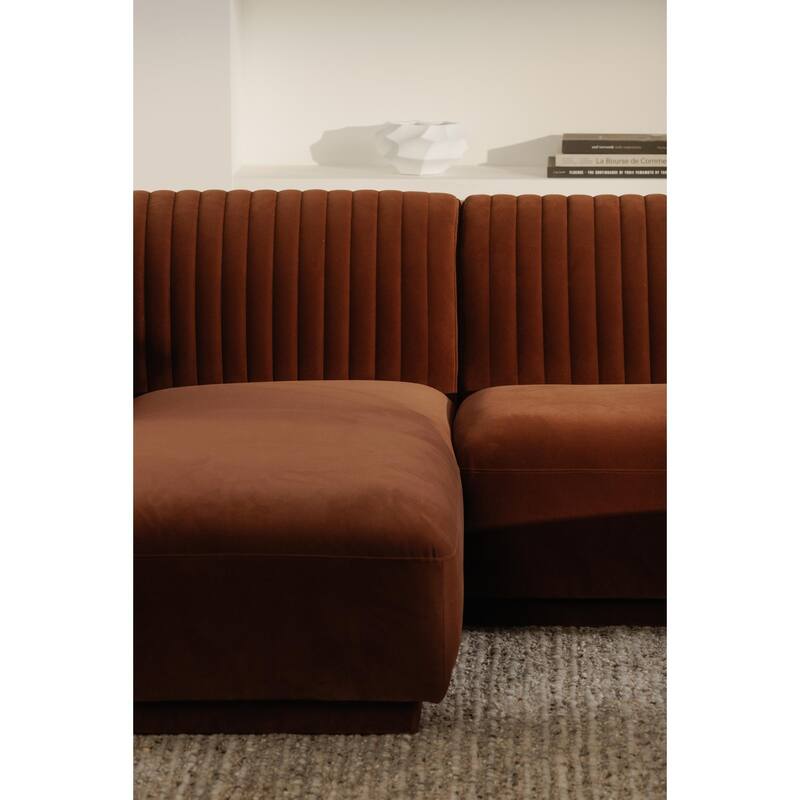 NADAAL STUDIOS Iona, Left Hand Facing Upholstered Sectional, Brown - 116.75 X 71 X 27.5