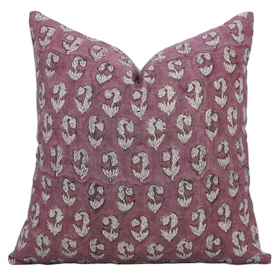 Linen Farmhouse Block print pillow Cover - Superstar