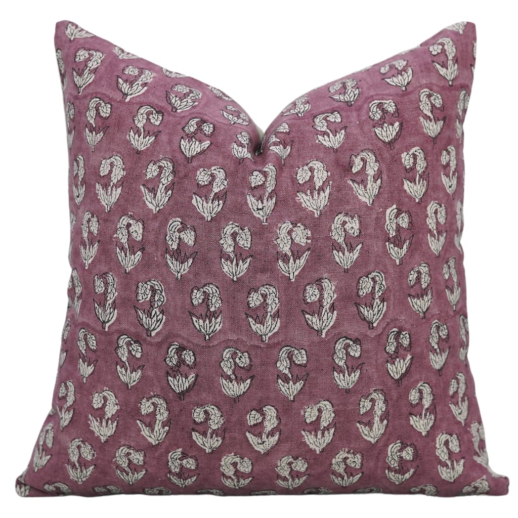 Linen Farmhouse Block print pillow Cover - Superstar