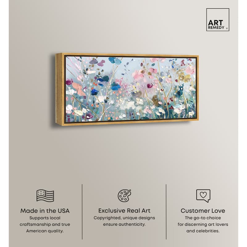 Art Remedy Blue Forest Ii Framed Floral Fine 1 Piece Canvas Wall Art