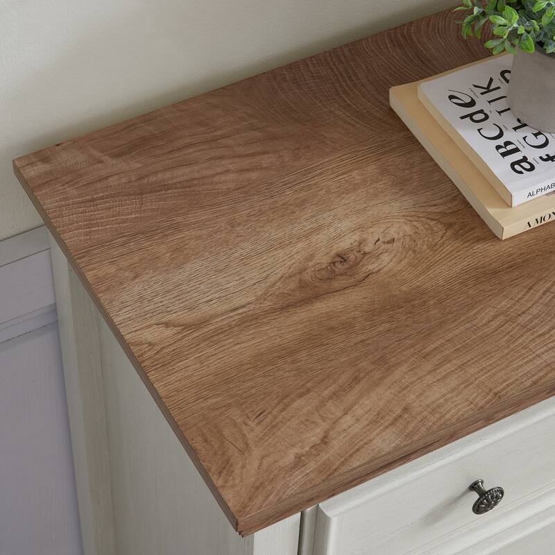 Beige Modern 6-Drawer Dresser, Closet Organizer for Living Room