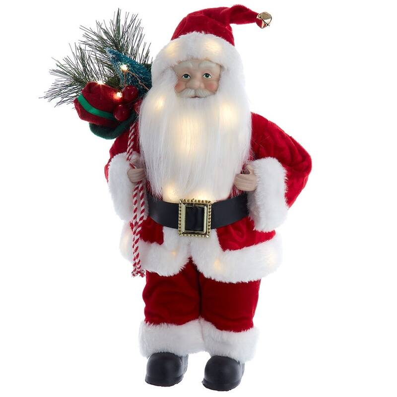 Kurt Adler 12-Inch Battery-Operated LED Lighted Santa - Multicolored