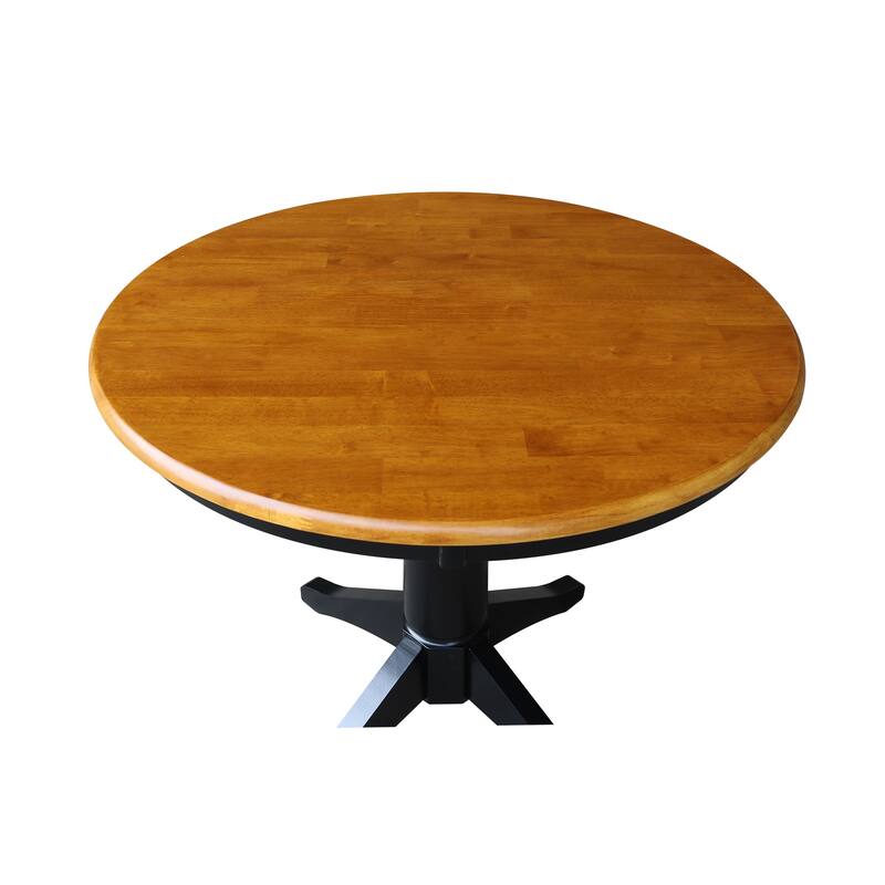 International Concepts Solid Wood 36" Round Pedestal Dining Table