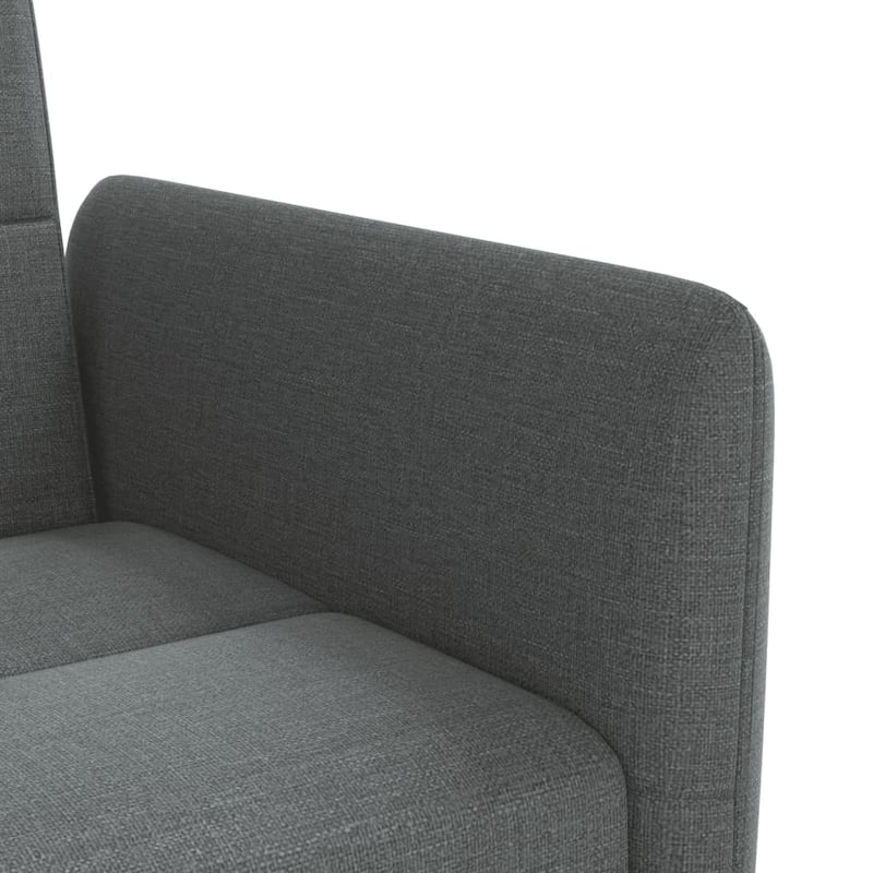 vidaXL Sofa Bed with Cup Holders Black Fabric - 86.6" x 35" x 27.6"