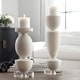 preview thumbnail 2 of 2, Uttermost Lido White Stone Candleholders, Set Of 2 - 5"W x 16"H x 5"D