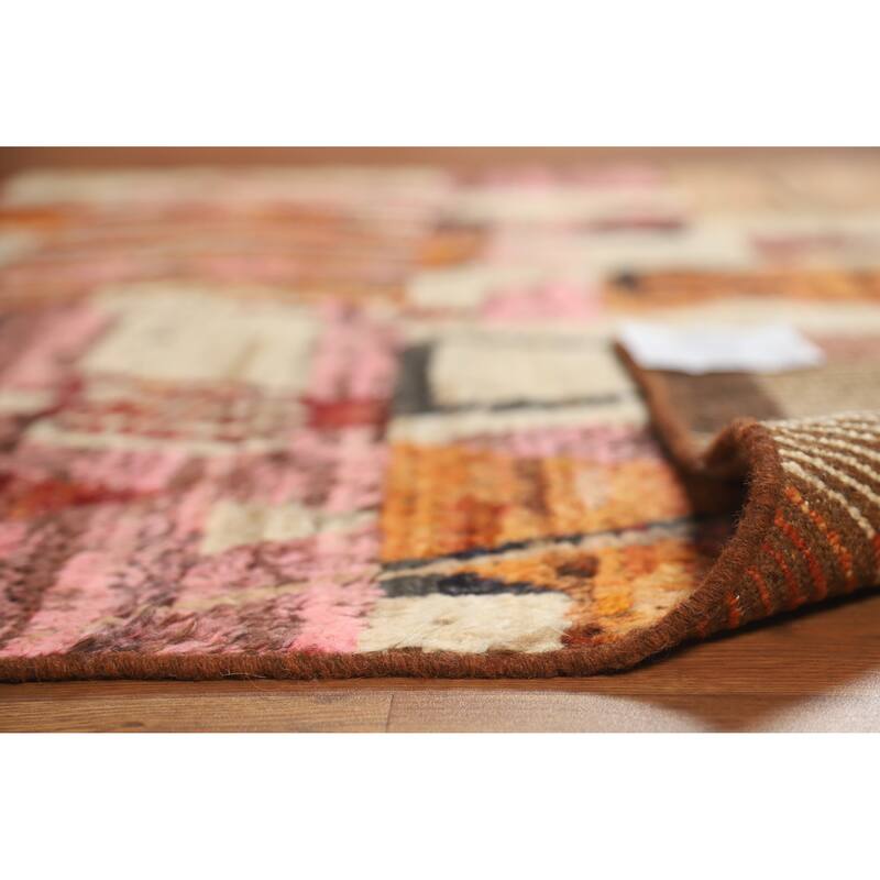 Abstract Geometric Moroccan Oriental Area Rug Handmade Wool Carpet - 6'6" x 9'9"