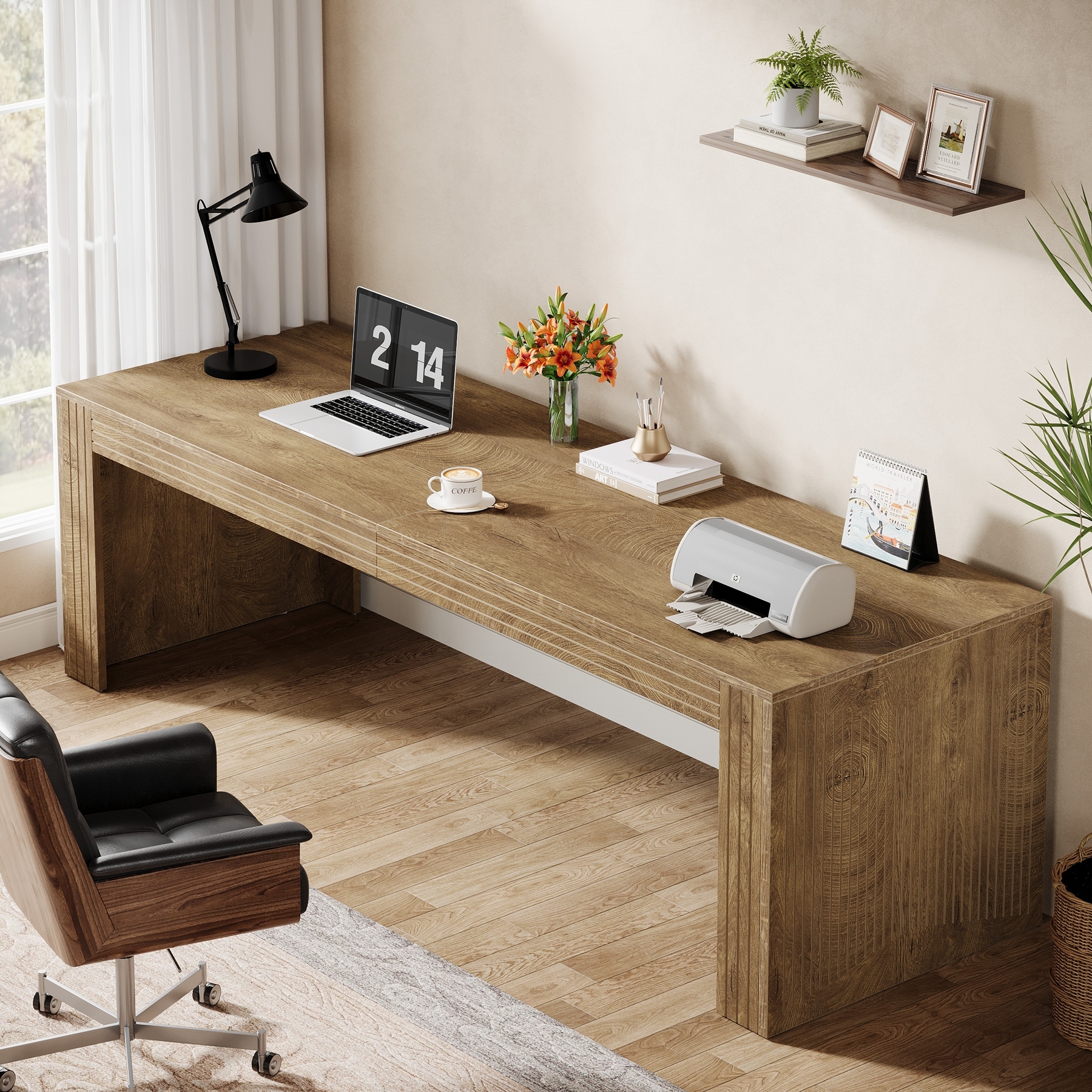 79 Inch Two Person Desk, Extra Long Desk Computer Desk for Home Office