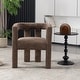 preview thumbnail 43 of 46, Set of 1 Chic design Barrel shaped Fabric Upholstered Accent Armchair Dark Brown