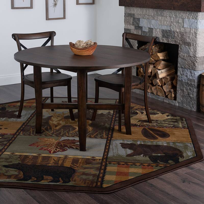 Natural Lodge Novelty Graphic Indoor Area Rug