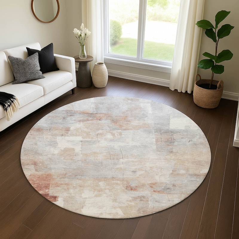 Premium Washable Super Soft Chic Modern Mayfield Rug - Paprika - 8' x 8'