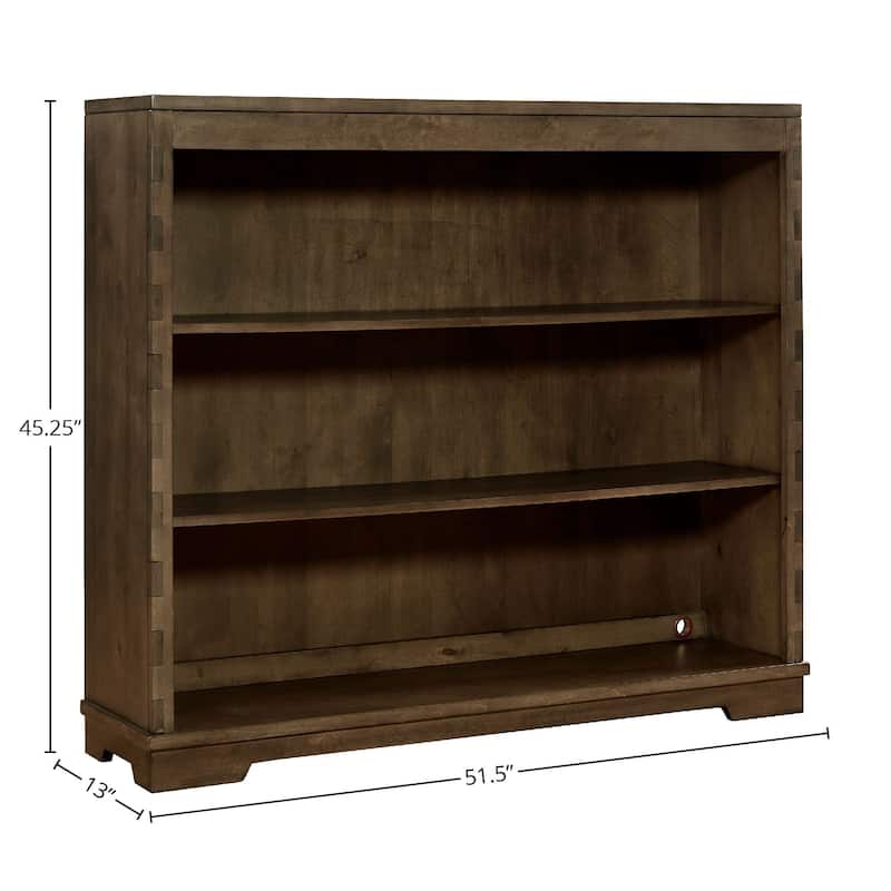 Dovetail 52" Wide Contemporary Bookcase, Graphite Gray