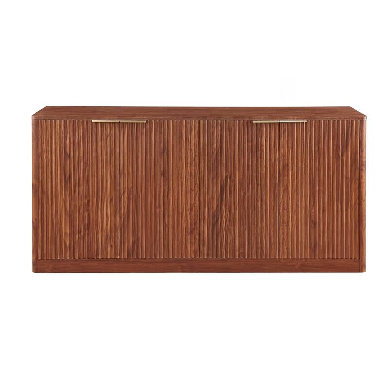 Modern Wavy Sideboard, Curved Contour Design Storage Cabinet