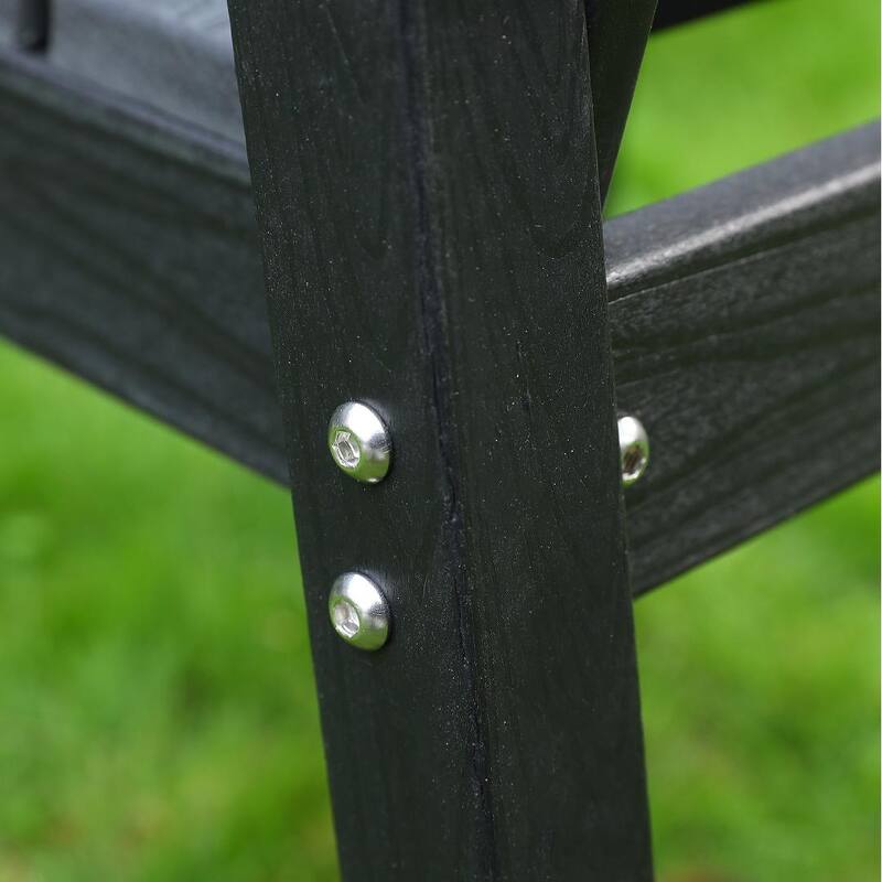 Modern HDPE Patio Dining Table, with Umbrella Hole, Weather Resistant, for Outdoor, Yard, Lawn (1 Piece - 35.43"Table)