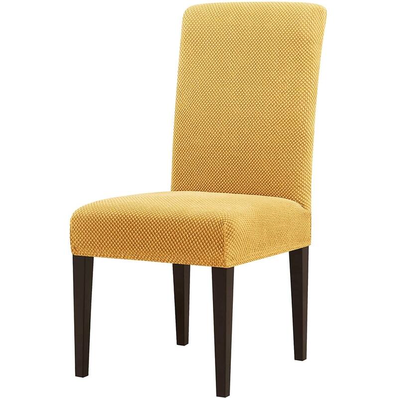 Subrtex 2 PCS Stretch Dining Chair Slipcover Textured Grain Cover