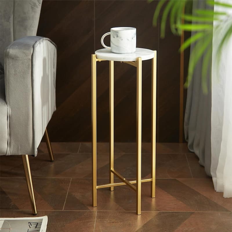 Urban Lifestyle Marble Collapsible Accent Drink Table