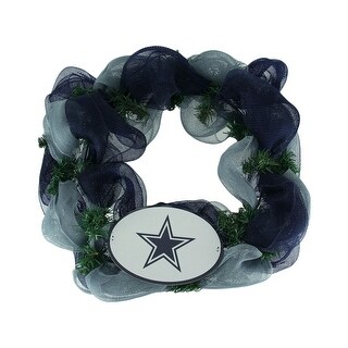 Shop Nfl Dallas Cowboys Logo Mesh Holiday Door Wreath Multicolored 19 5 X 19 5 X 3 5 Inches On Sale Overstock 21927622