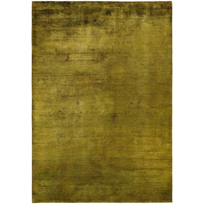 Overdyed One-of-a-Kind Hand-Knotted Area Rug - Green - 6' 1" x 8' 10"