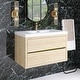 preview thumbnail 93 of 191, Wood Wall-Mounted Bathroom Vanity with Sink and Soft Close Drawers