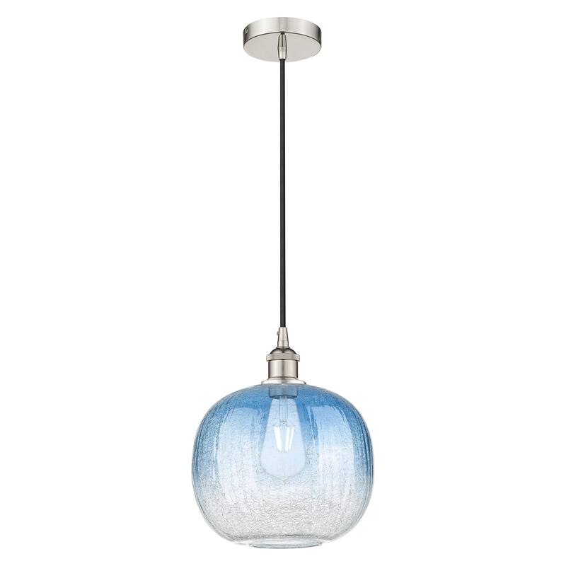Innovations Lighting Endless Possibilities Edison - Brookhaven Sphere - 1 Light 11" Cord Hung Mini Pendant - Polished Nickel/Sapphire Blue