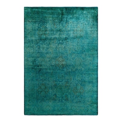 Contemporary Overdyed Wool Hand Knotted Area Rug - 6' 1" x 8' 10"