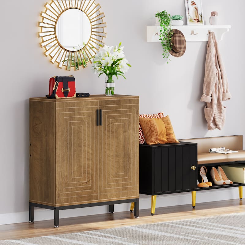 20 Pairs Shoe Storage Cabinet for Entryway, Freestanding Shoe Rack Organizer