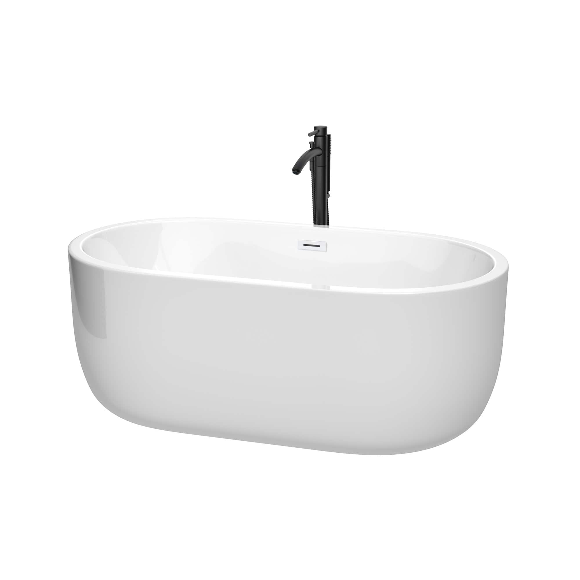 Option White / Shiny White Trim / Matte Black Faucet