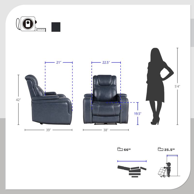 Lourical Leather Match Power Reclining Chair